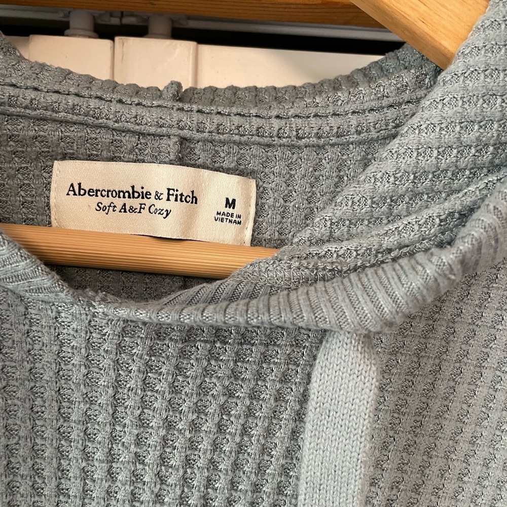 Abercrombie x Sister Studio muted blue Waffle Knit Hoodie - Picture 2 of 3